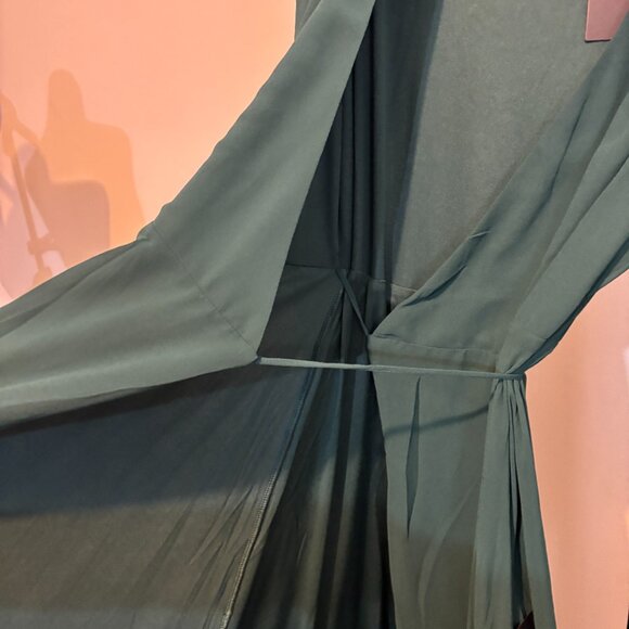 Lulus My Whole Heart Green Wrap Long Sleeve Maxi Dress - Picture 11 of 14